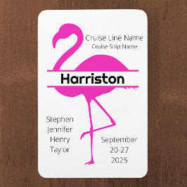 Imán Puerta de crucero familiar Flamingo Rosa personali