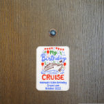 Imán Puerta de la cabina de crucero monograma<br><div class="desc">Este diseño puede ser personalizado en el área proporcionada cambiando la foto y/o el texto. O puede personalizarse haciendo clic en Personalizar esta plantilla y, a continuación, eligiendo la opción de hacer clic en el personalizar y eliminando o cambiando el color del fondo, agregando texto, cambiando el color o estilo...</div>