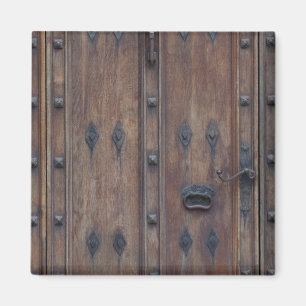 Imán Puerta de madera española vieja con los pernos