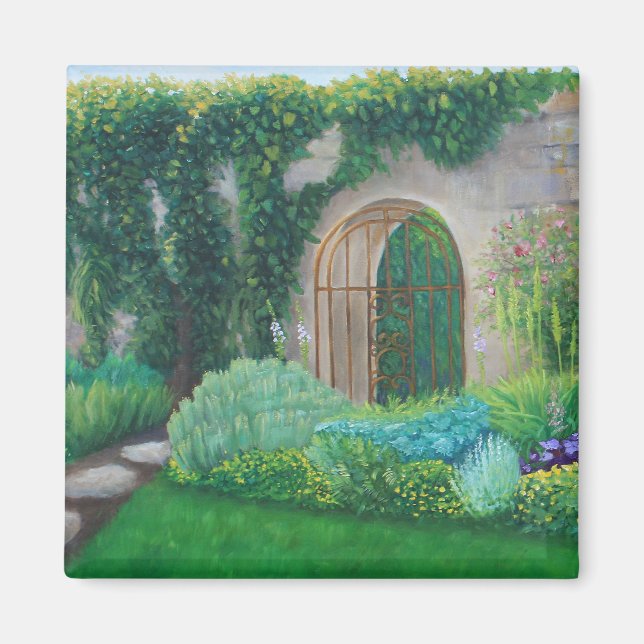Imán Puerta del Jardín, Jardín Inglés - Mimbre Fridge (Frente)