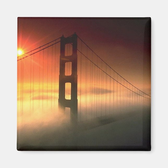 Imán Puerta Dorada con cubierta de niebla (Frente)