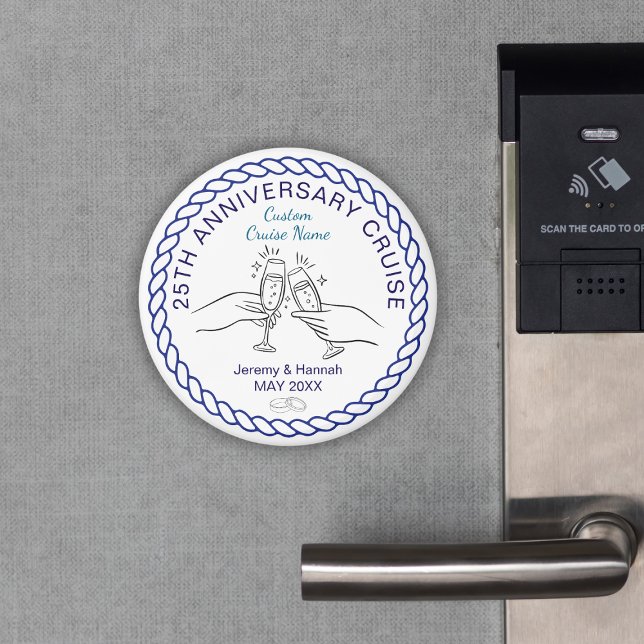 Imán Puerta moderna personalizada de aniversario de cru (Modern Custom Year Anniversary Cruise Cabin Door Magnet
)