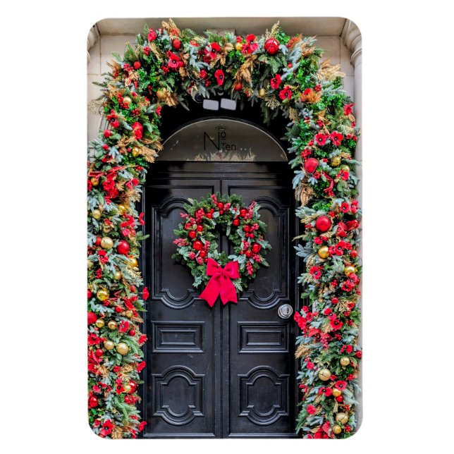 Imán Puertas de Londres: Una Navidad Festiva (Vertical)