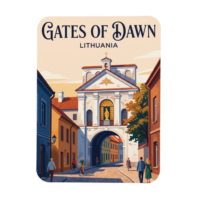 Imán Puertas del Amanecer Lituania (Vertical)