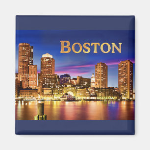 Imán Puerto de Boston en el texto BOSTON de la noche