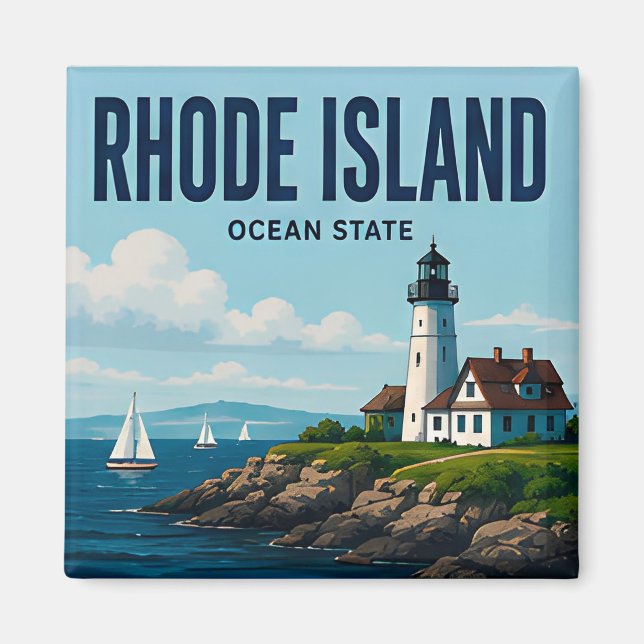 Imán Puerto de la capital de Rhode Island Ocean State (Frente)
