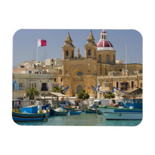 Imán Puerto de Marsaxlokk en la isla del Mediterráneo
