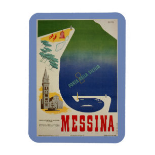 Imán Puerto de Messina de anuncio italiano del viaje