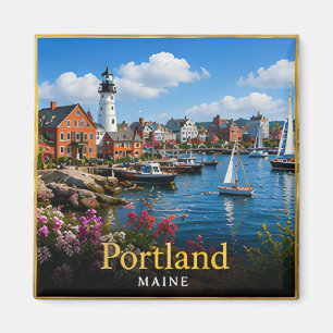 Imán Puerto de Portland Maine, faros y Nueva Inglaterra