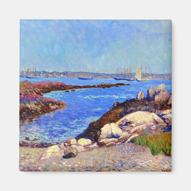 Imán Puerto de Portsmouth, pintura de arte fino de NH, (Frente)