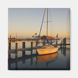 Imán puerto de Rockport, Texas al atardecer