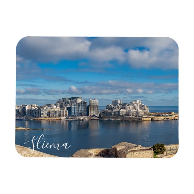 Imán Puerto de Sliema y rascacielos de Malta (Horizontal)