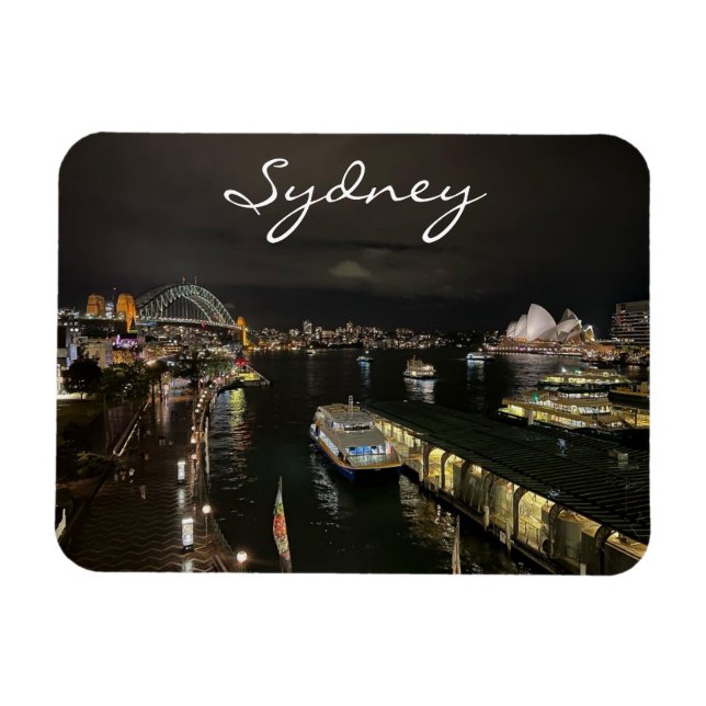 Imán Puerto de Sydney por Night, Australia. Foto (Horizontal)