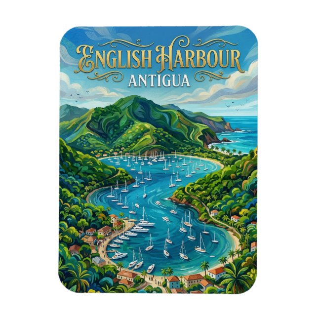 Imán Puerto Inglés Antigua y Barbuda (Vertical)