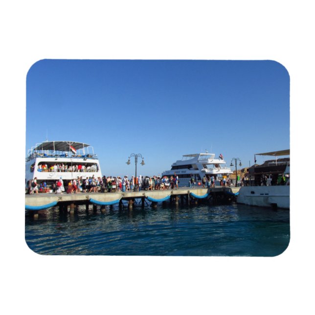 Imán Puerto marítimo en la ciudad de la postal de Sharm (Horizontal)