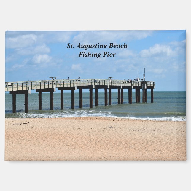 Imán Puerto pesquero de St. Augustine Beach Florida (Anverso)