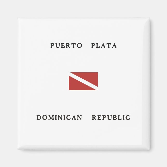 Imán Puerto Plata República Dominicana Bandera de buceo (Frente)
