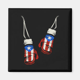 Imán Puerto Rico: Bandera de guantes de boxeo en Puerto