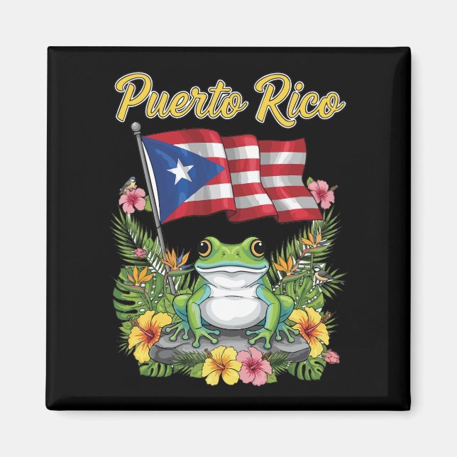 Imán Puerto Rico Coquí Frog Boricua Pride (Frente)