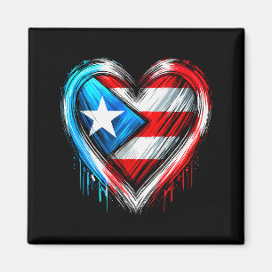 Imán Puerto Rico Corazón Bandera Puertorriqueña