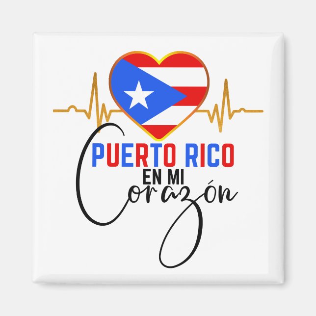 Imán Puerto Rico en mi Corazon Puerto Rican Pride  (Frente)
