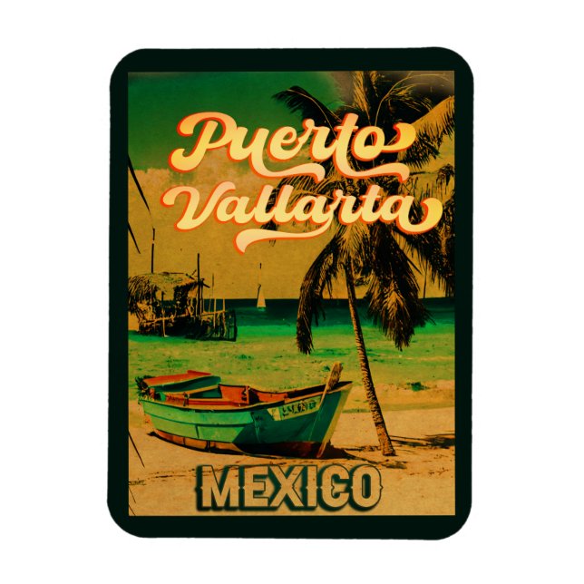 Imán Puerto Vallarta México Vintage Souvenirs 60 (Vertical)