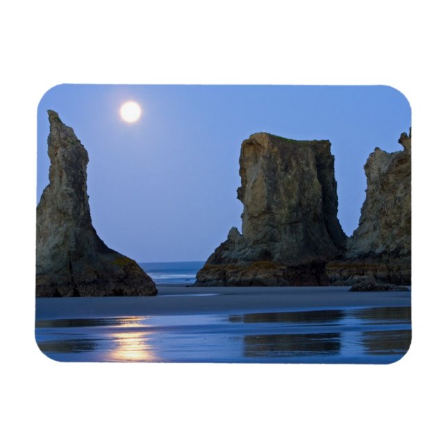 Imán Puesta de luna, Bandon Beach, Oregon. (Horizontal)