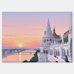 Imán Puesta de sol Budapest Hungría Bastión de los Pesc