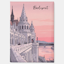 Imán Puesta de sol Budapest Hungría Bastión de los Pesc