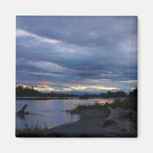 Imán Puesta de sol de Alaska a medianoche