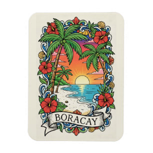 Imán Puesta de sol en Boracay Filipinas 