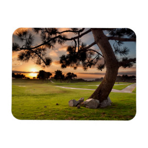 Imán Puesta de sol en campo de golf