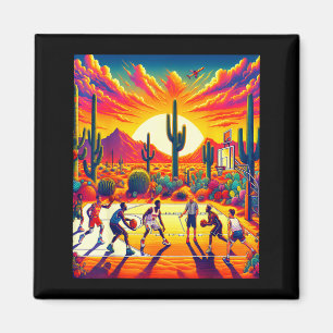 Imán puesta de sol en el desierto de Phoenix baloncesto