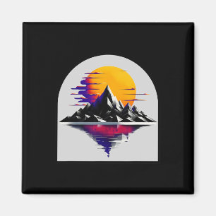 Imán Puesta de sol en la montaña