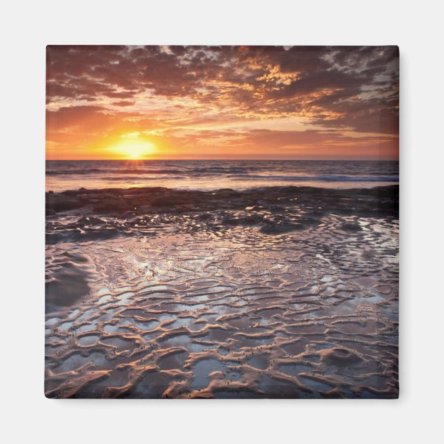 Imán Puesta de sol en la playa, California (Frente)