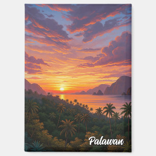 Imán Puesta de sol en Palawan Filipinas Viaje