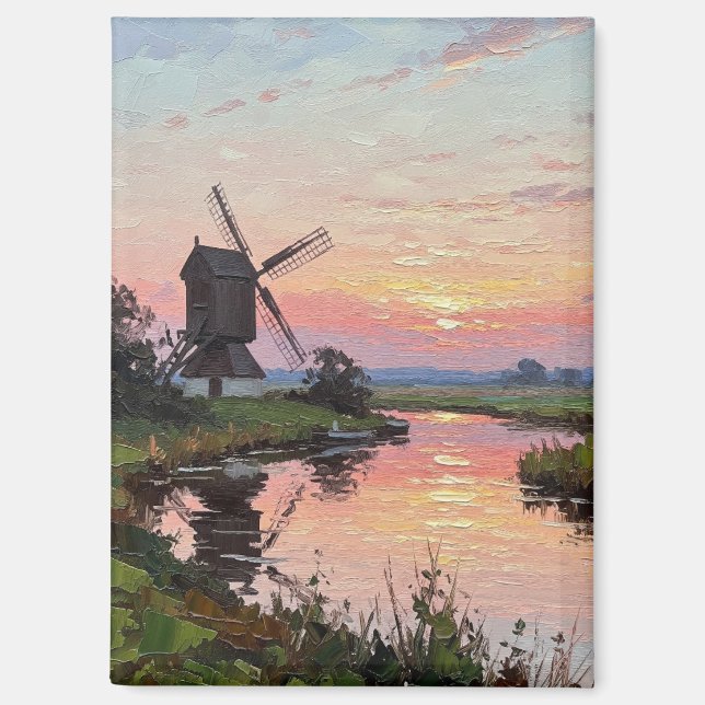 Imán Puesta de sol en The Broads Inglaterra Viajes (Anverso)