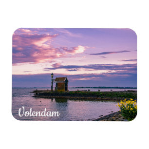 Imán Puesta de sol rosa sobre el lago