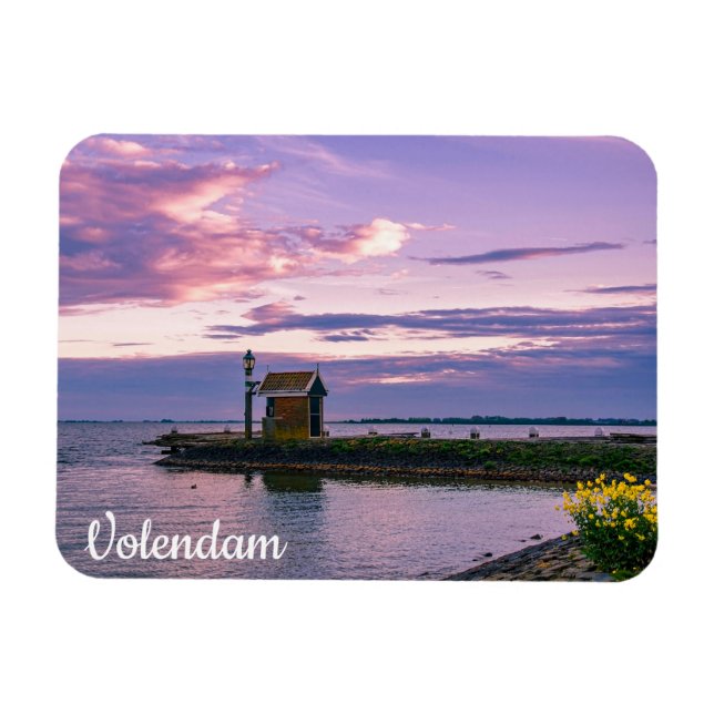 Imán Puesta de sol rosa sobre el lago (Horizontal)