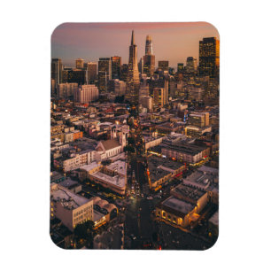 Imán Puesta de sol sobre el distrito financiero de San 