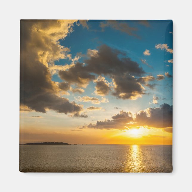 Imán Puesta de sol sobre el océano, Fiji (Frente)