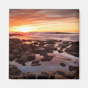 Imán Puesta de sol sobre piscinas de marea