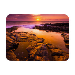 Imán Puesta de sol sobre pozas de marea, Hawái