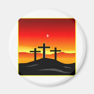 Imán Puesta del sol de 3 cruces