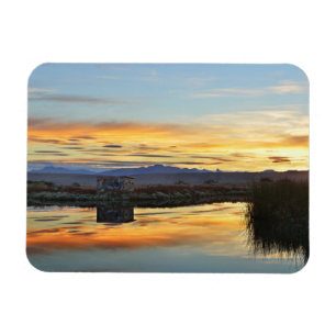 Imán Puesta del sol de Laguna Nimez, EL Calafate, la