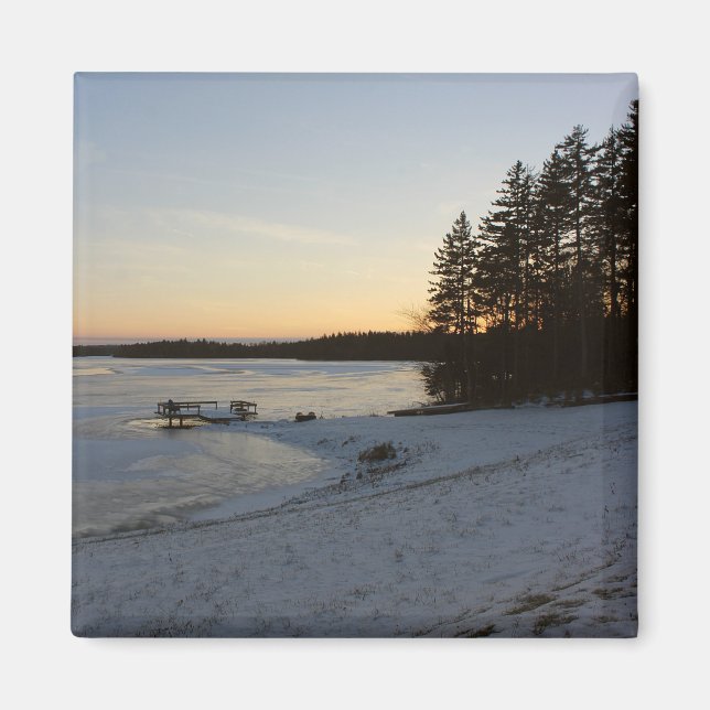 Imán Puesta del sol del invierno (Frente)