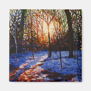 Imán Puesta del sol en la nieve 2010