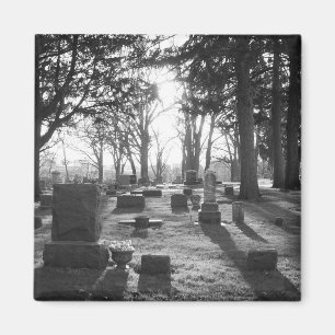 Imán Puesta del sol final (imán del b&w)