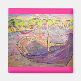 Imán puesta del sol griega del pueblo