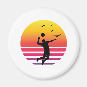 Imán puesta del sol retra del voleibol, #volleyball